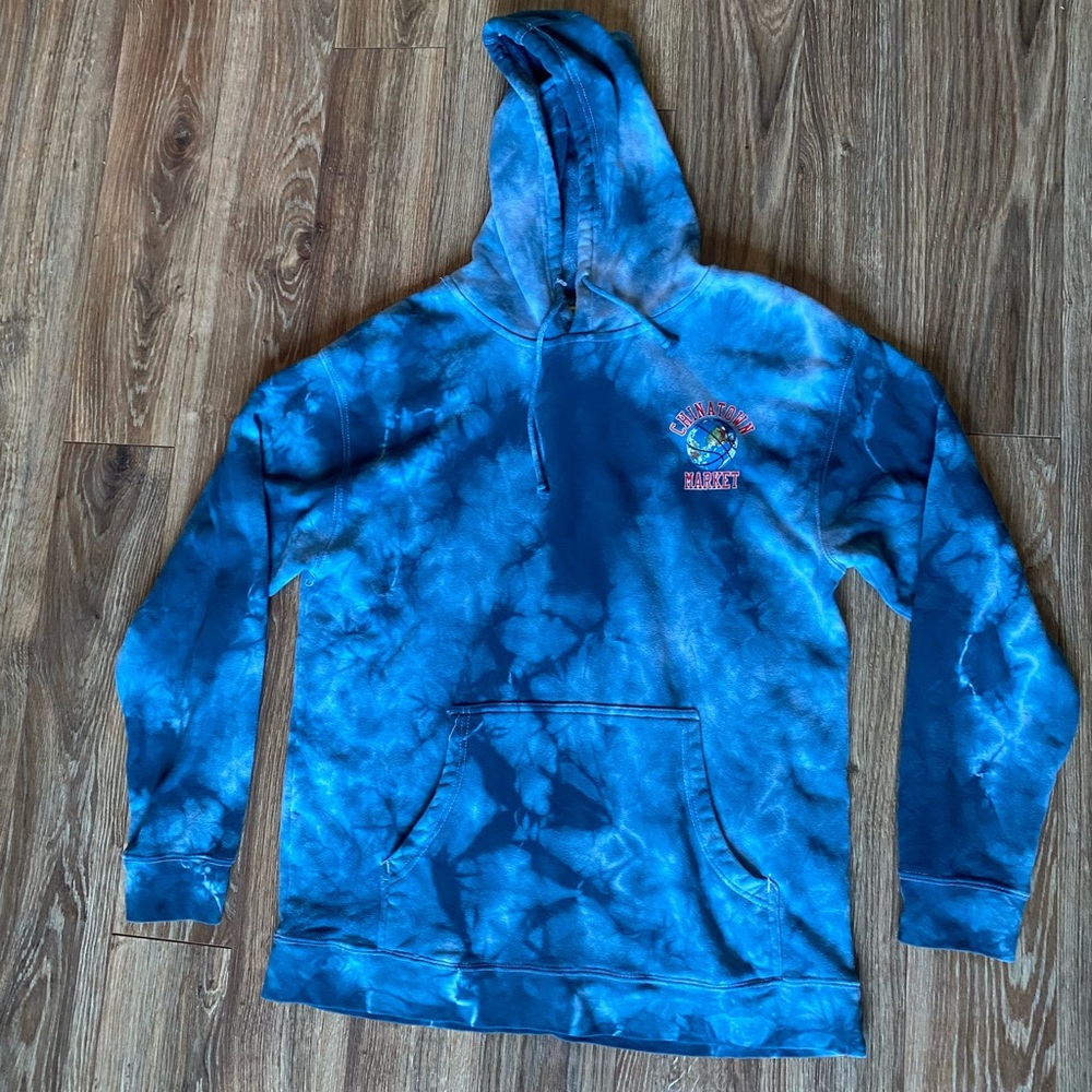Chinatown Market Blue Tie Dye Globe Hoodie - Picture 2 of 5